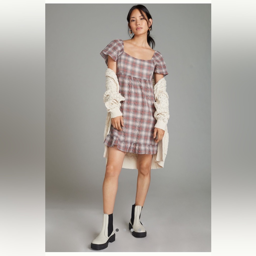 Maeve Flutter-Sleeved Mini Dress by Anthropologie size XL